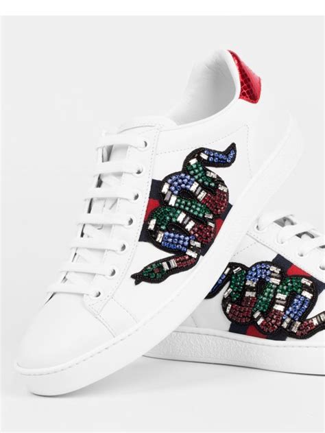 gucci aces snake|gucci ace embroidered snake.